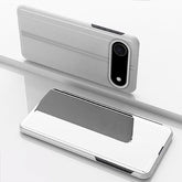 Plated Mirror Horizontal Flip Leather Phone Case with Holder